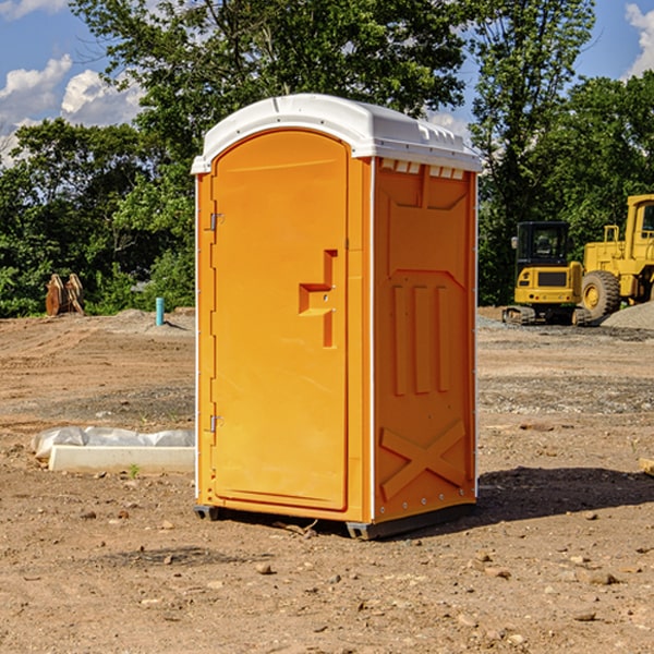 how often are the portable restrooms cleaned and serviced during a rental period in Hatfield